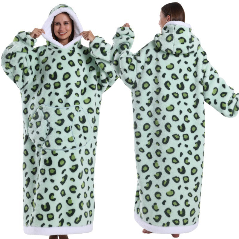 Autumn And Winter Blanket Cold-proof Clothes Hooded Lazy Lengthened Men And Women Couple Plus-sized Warm Hoodie