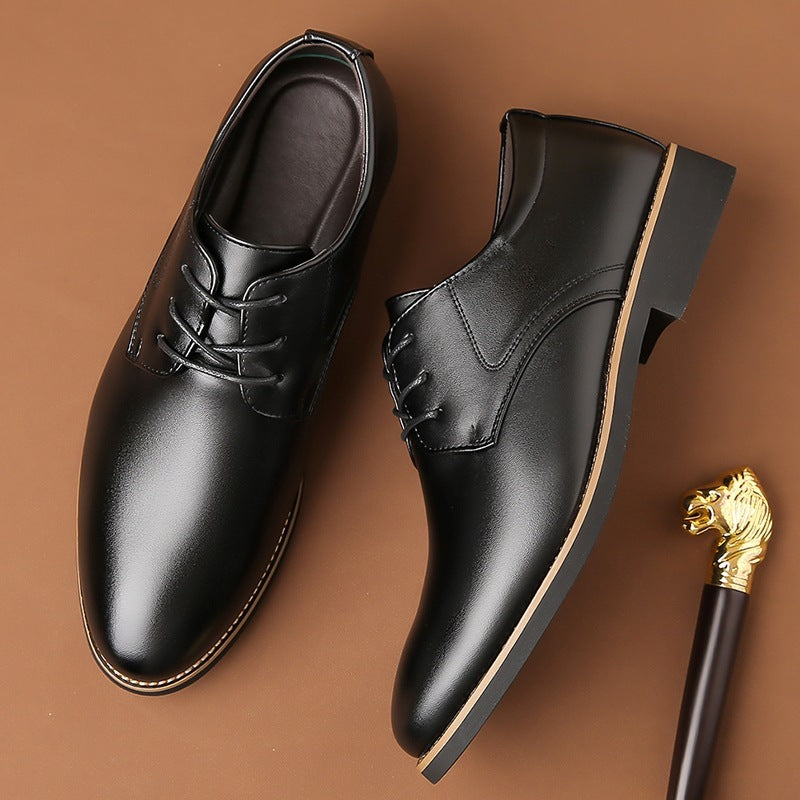Plus Size Business Formal Wear Black Leather Shoes For Men