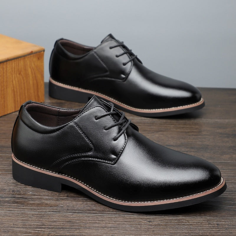 Plus Size Business Formal Wear Black Leather Shoes For Men