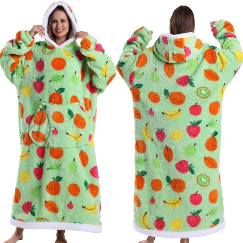 Autumn And Winter Blanket Cold - proof Clothes Hooded Lazy Lengthened Men And Women Couple Plus - sized Warm Hoodie - MINARA BIUTY