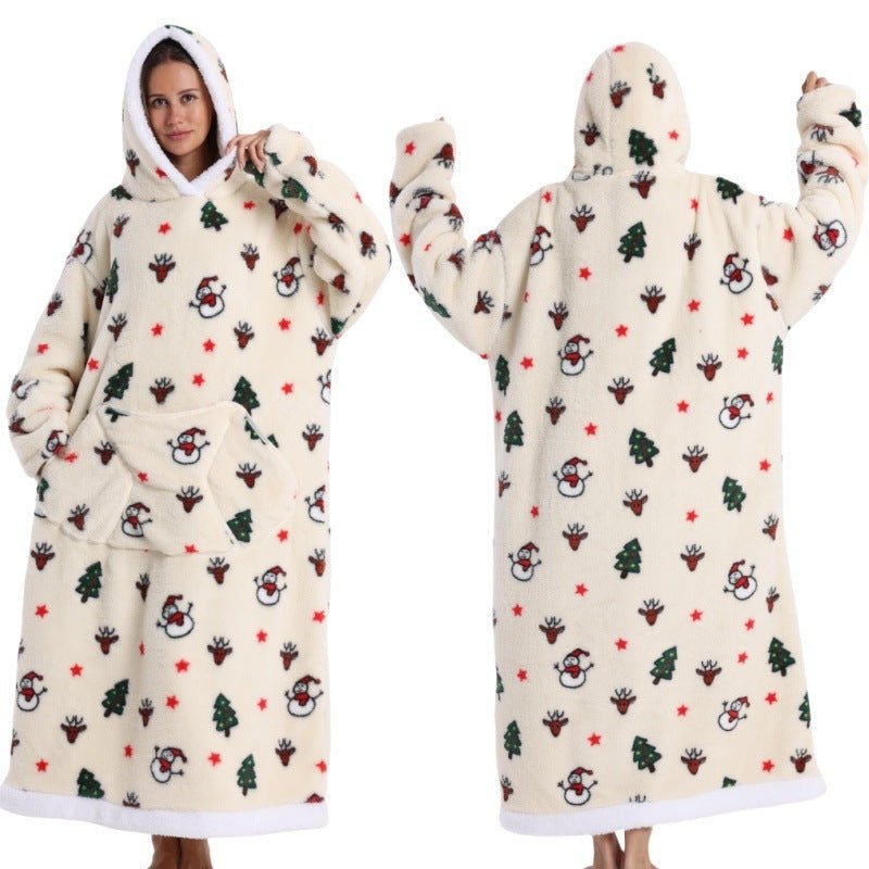 Autumn And Winter Blanket Cold - proof Clothes Hooded Lazy Lengthened Men And Women Couple Plus - sized Warm Hoodie - MINARA BIUTY