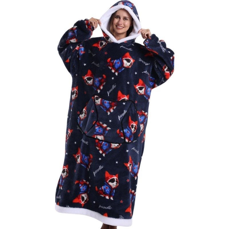 Autumn And Winter Blanket Cold - proof Clothes Hooded Lazy Lengthened Men And Women Couple Plus - sized Warm Hoodie - MINARA BIUTY
