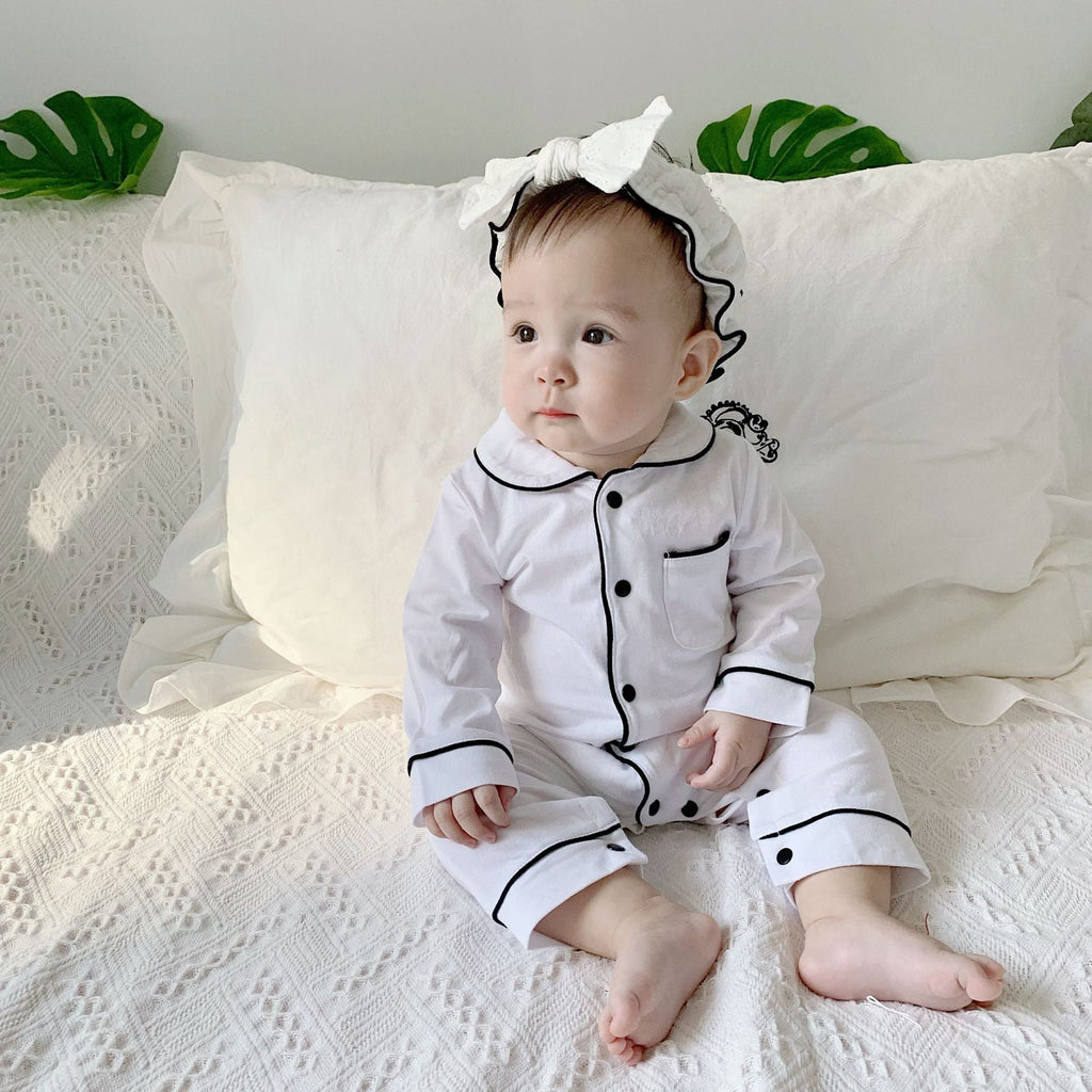 Baby pajamas solid color baby onesies kids clothes - MINARA BIUTY