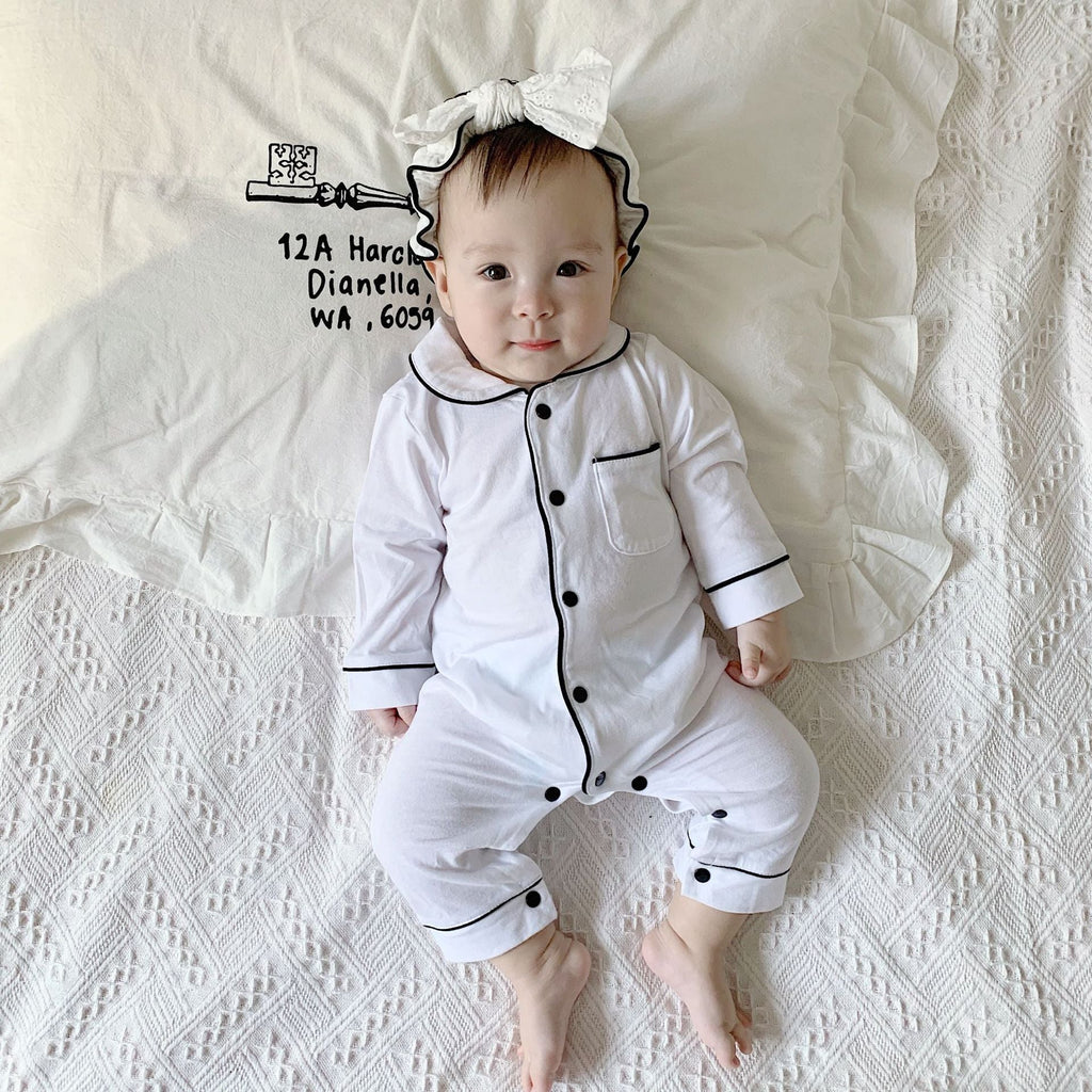 Baby pajamas solid color baby onesies kids clothes - MINARA BIUTY