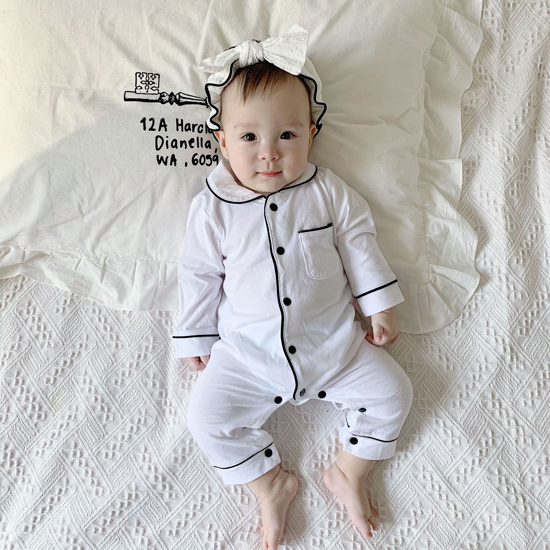 Baby pajamas solid color baby onesies kids clothes - MINARA BIUTY