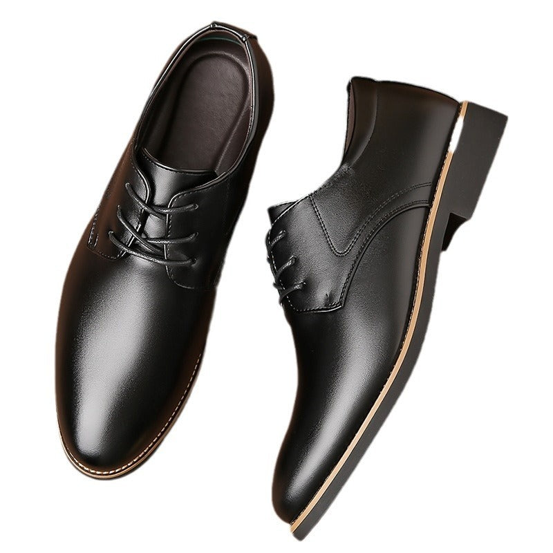 Plus Size Business Formal Wear Black Leather Shoes For Men