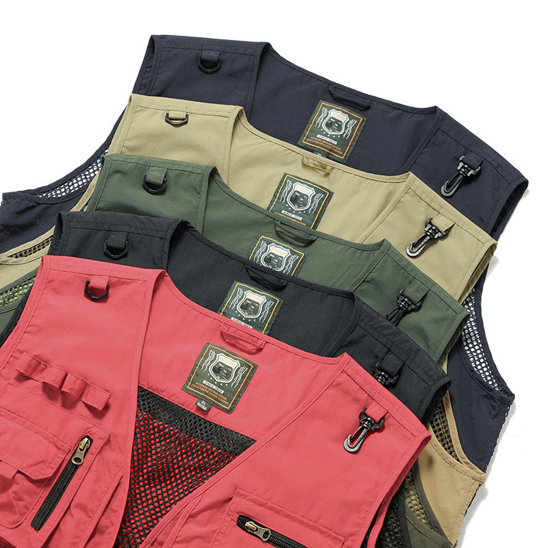 Men’s Tactical Mesh Vest – 14 Pockets Lightweight Outdoor Fishing & Hiking Jacket