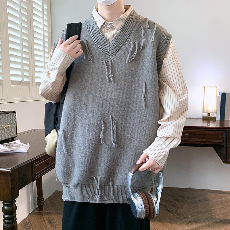 New Casual Sweater Men Sleeveless Knitwear Men - MINARA BIUTY