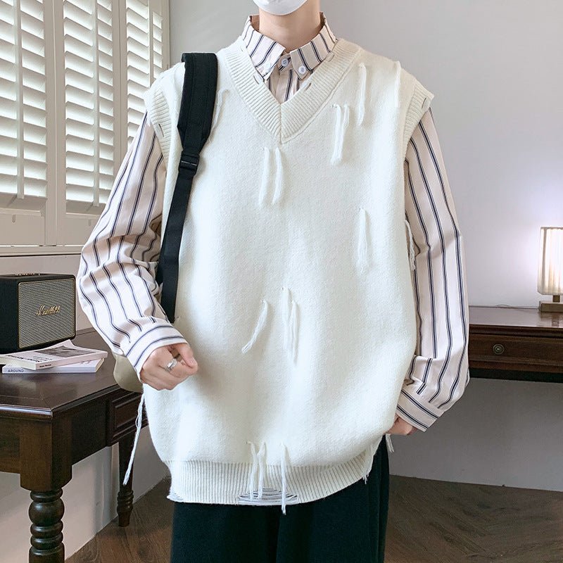 New Casual Sweater Men Sleeveless Knitwear Men - MINARA BIUTY