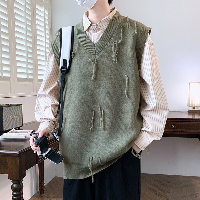 New Casual Sweater Men Sleeveless Knitwear Men - MINARA BIUTY