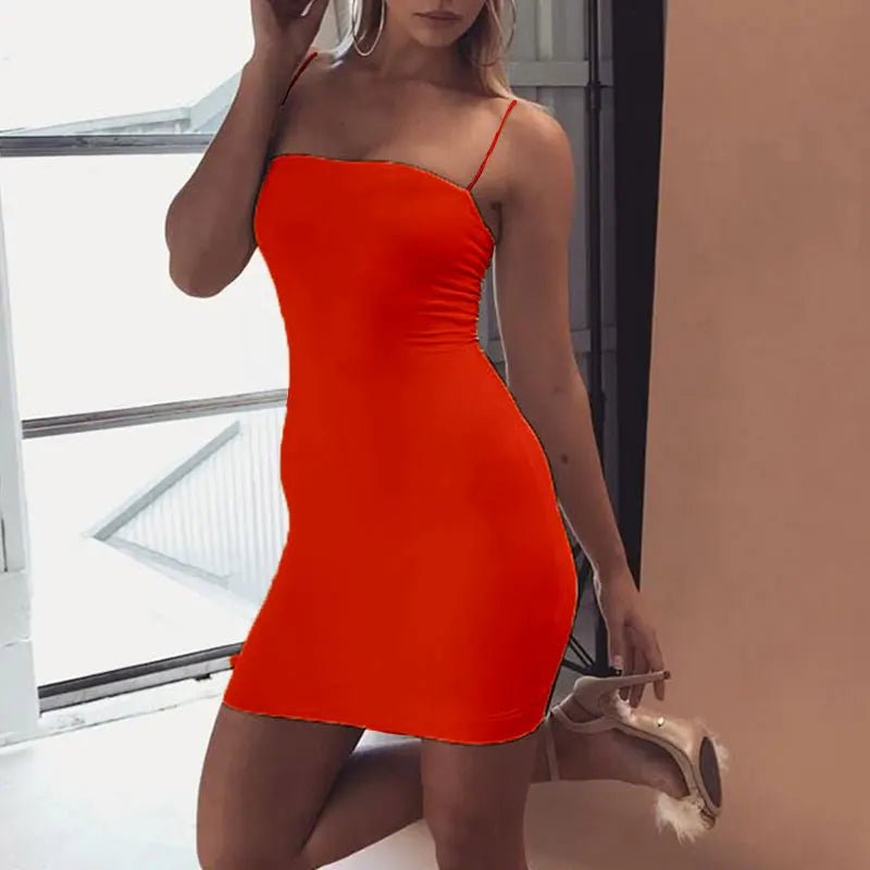 Women's Backless Bodycon Mini Dress - Y2K Summer Spaghetti Strap Dress - MINARA BIUTY